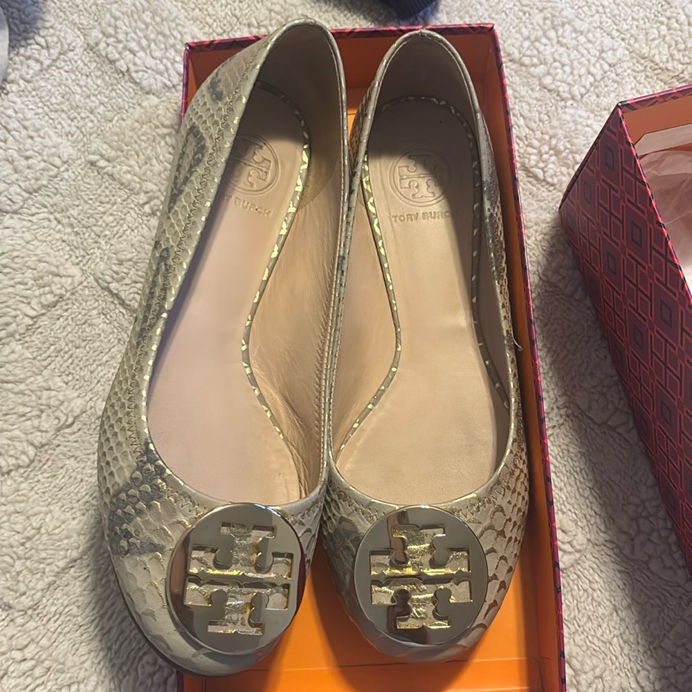 Women’s Tory Burch snakeskin ballet shoes sz 9